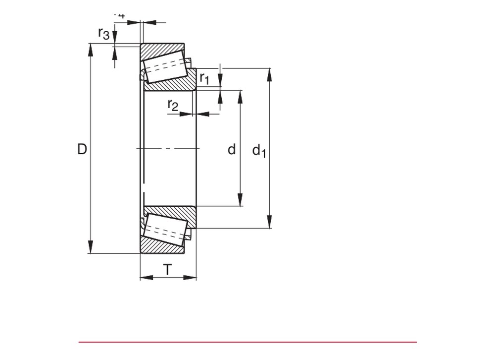Чертёж Конический роликоподшипник FAG Z-547733.TR1-J20AA